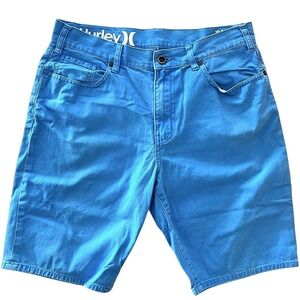 Hurley '84 Slim Men's Chino Walking Shorts Turquoise Blue Skate Surf 5-Pocket 31